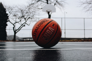 Basketball in a court