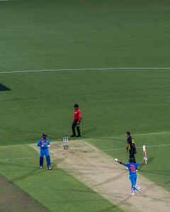 Indian cricket team playing a match