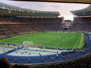 Picture of the football stadium during a match