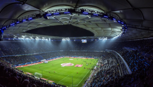 Football tournament in an arena