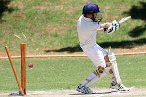 Man playing cricket