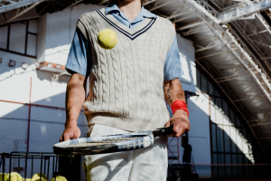 A person playing tennis