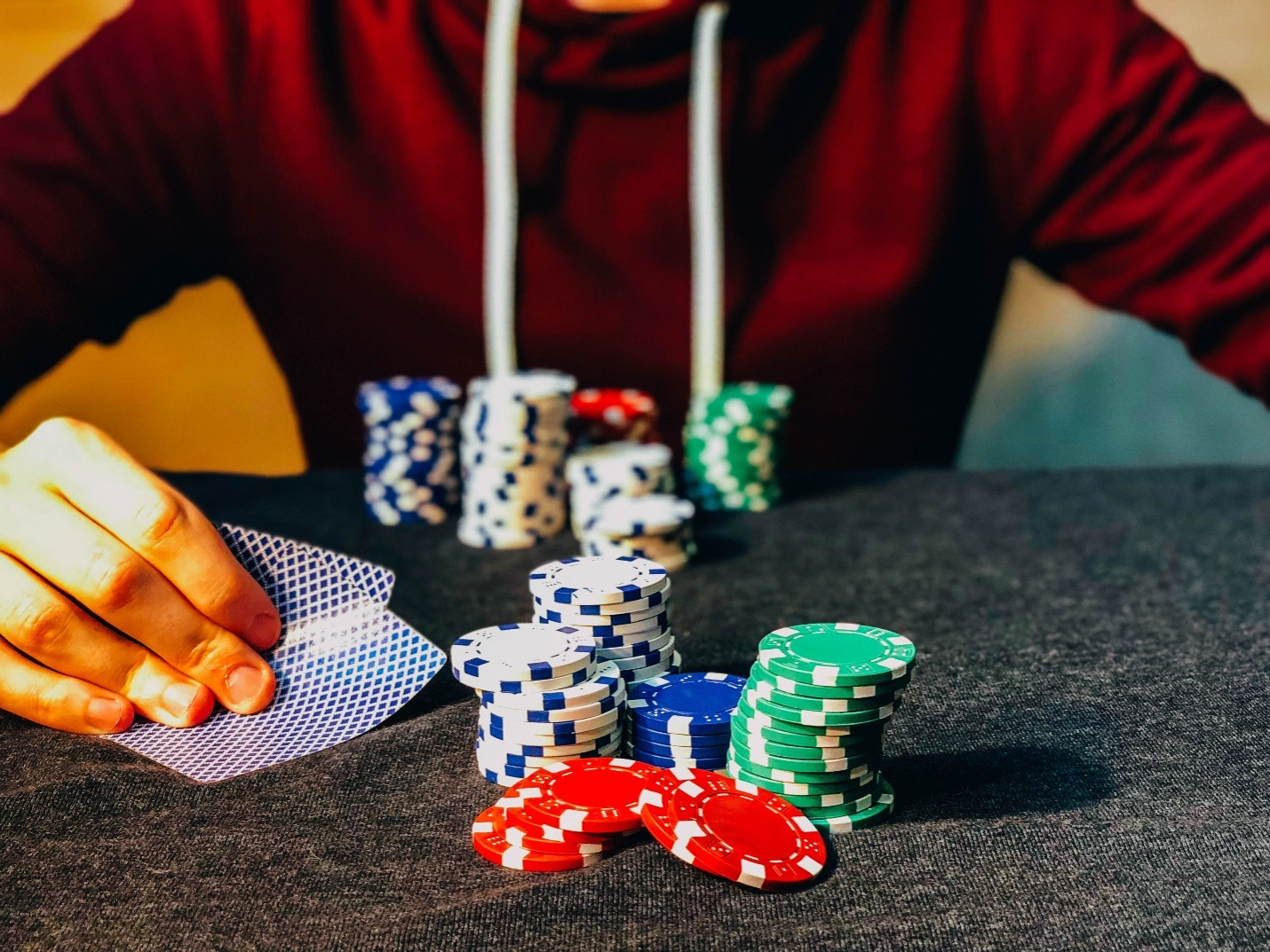 Cards gambling with coins