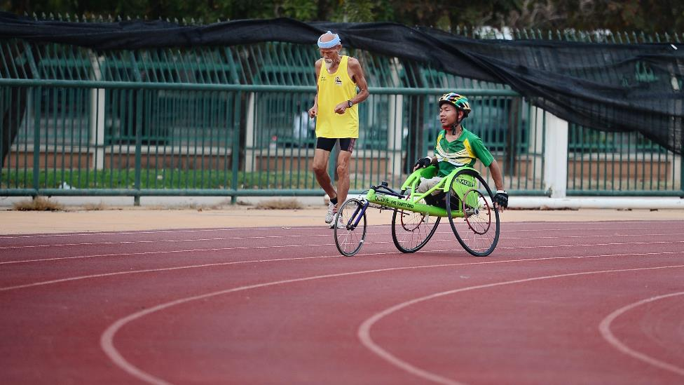 Two athletes in Paralympics