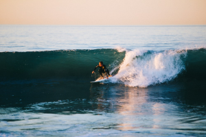 A surfer in the sea