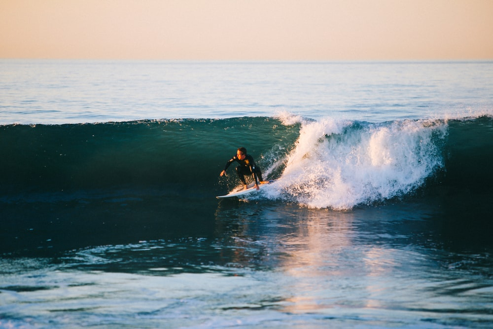 A surfer in the sea