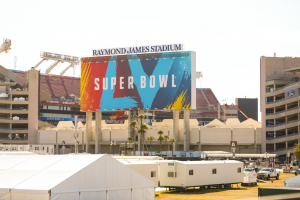 Billboard advertising for the super bowl