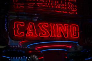 An LED sign reading “Casino”