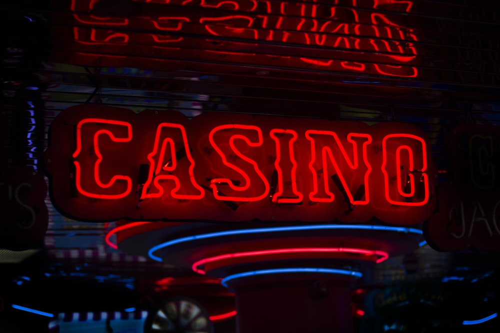 An LED sign reading “Casino”