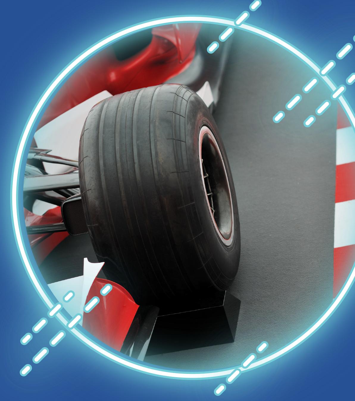 A wheel of F1 racing car