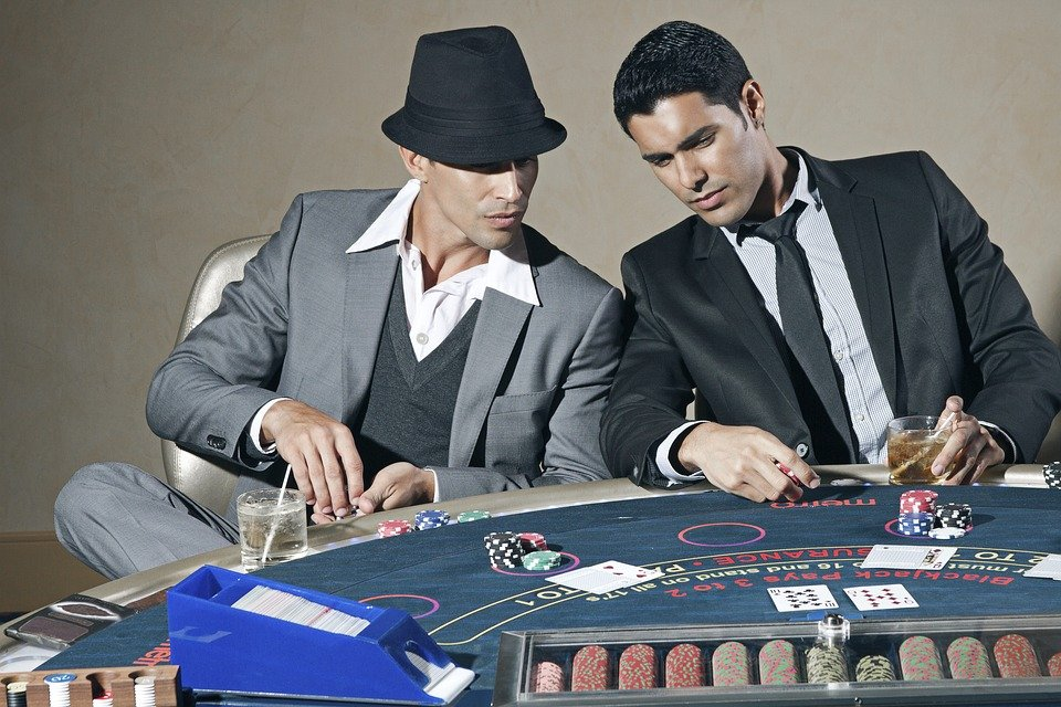 Two men gambling