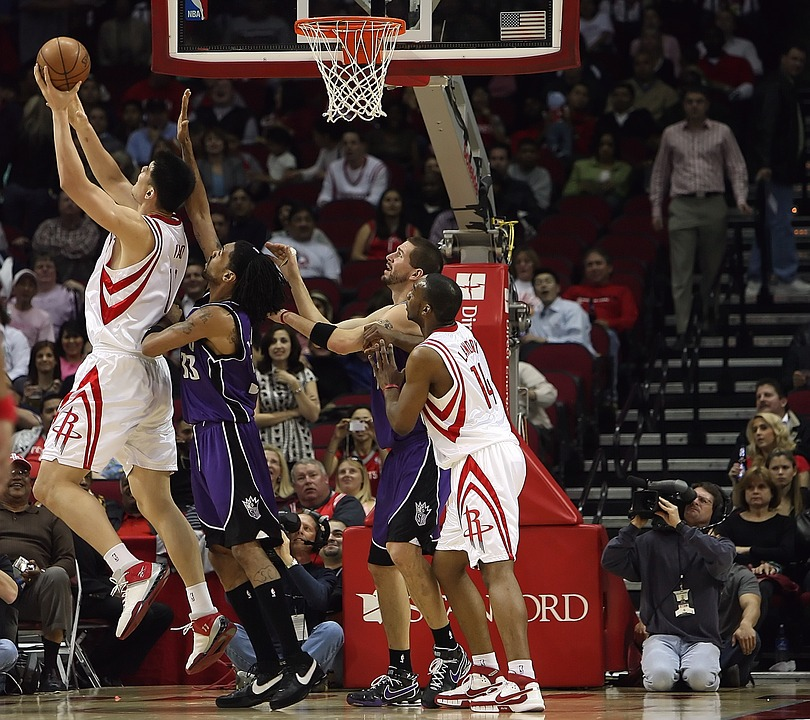 Players during an NBA match