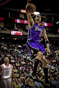NBA player in mid-air