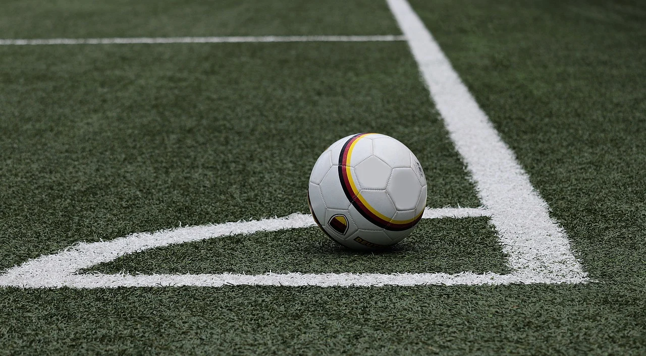 A football in a field during a match