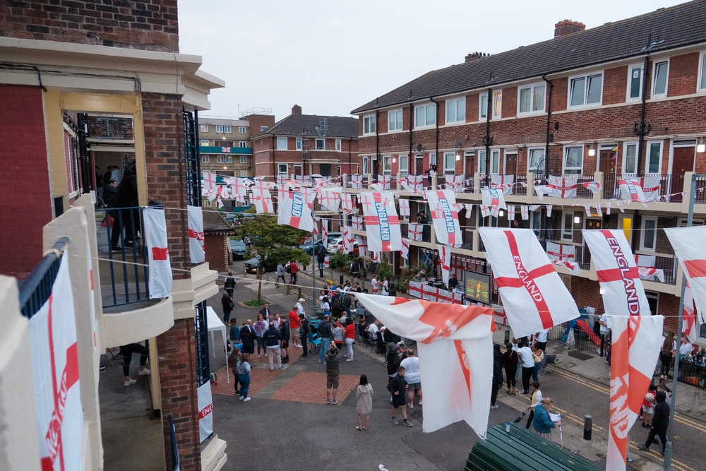 England flags for the Euro 2022