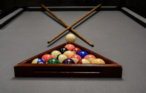 Billiard balls in a triangle rack