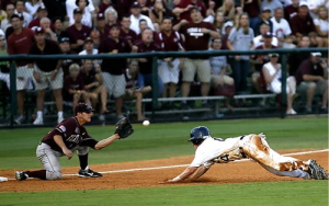 Player running before getting out during MLB match