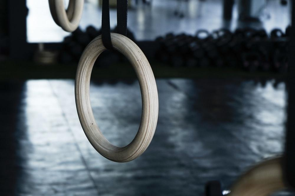 A white hoop used by gymnastics players