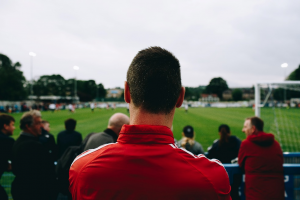 A bettor watching a game.