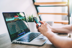 A man betting online