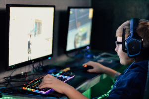 Players playing an esports game.