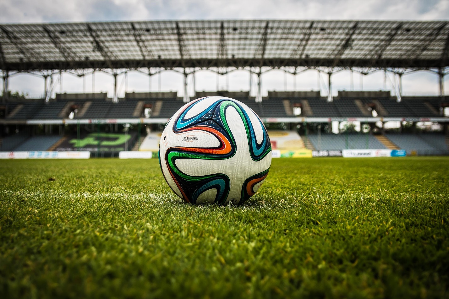 a multicolored soccer ball