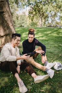 cheerful men betting online