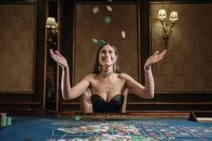 a woman at a casino