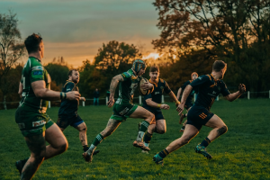 Rugby players on the field
