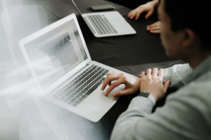A person on their laptop