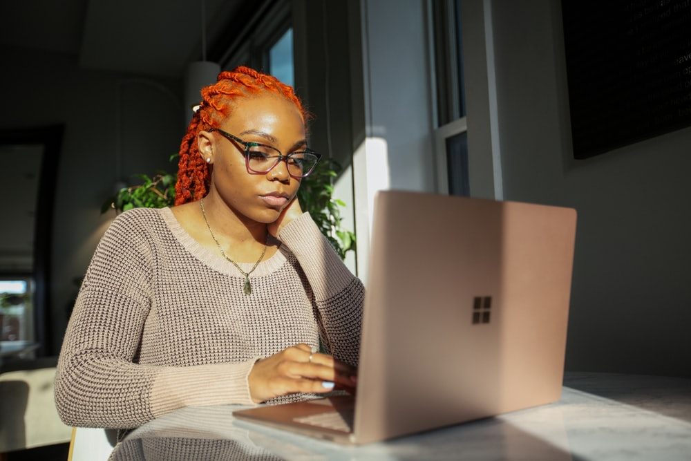 A person on their laptop