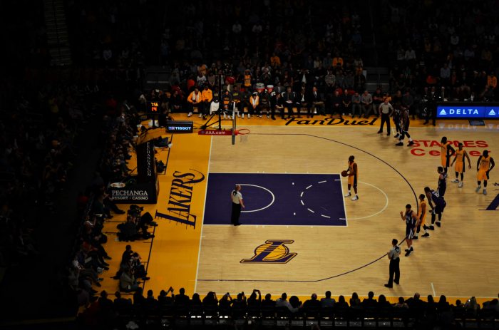 A basketball game