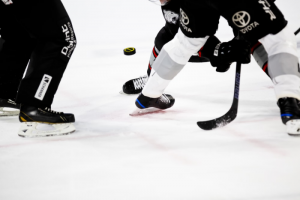 ice hockey being played