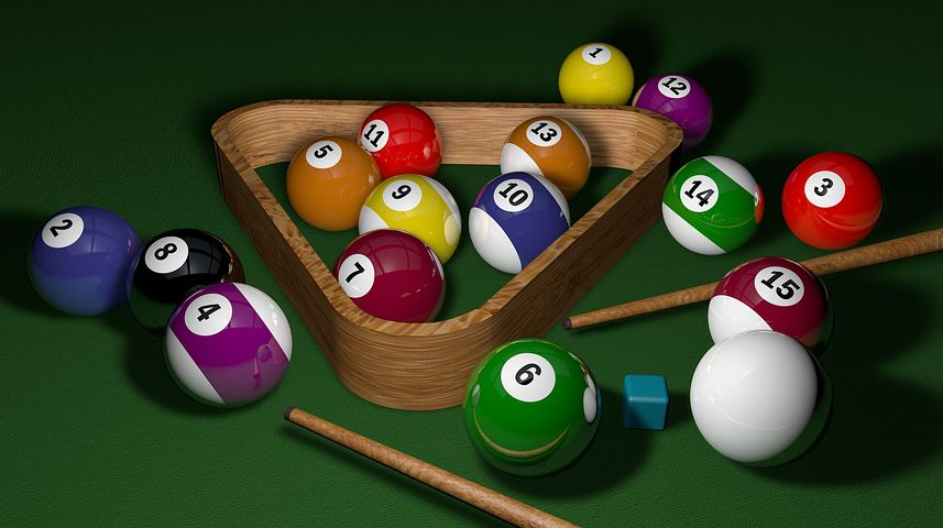 Picture of snooker cues and balls