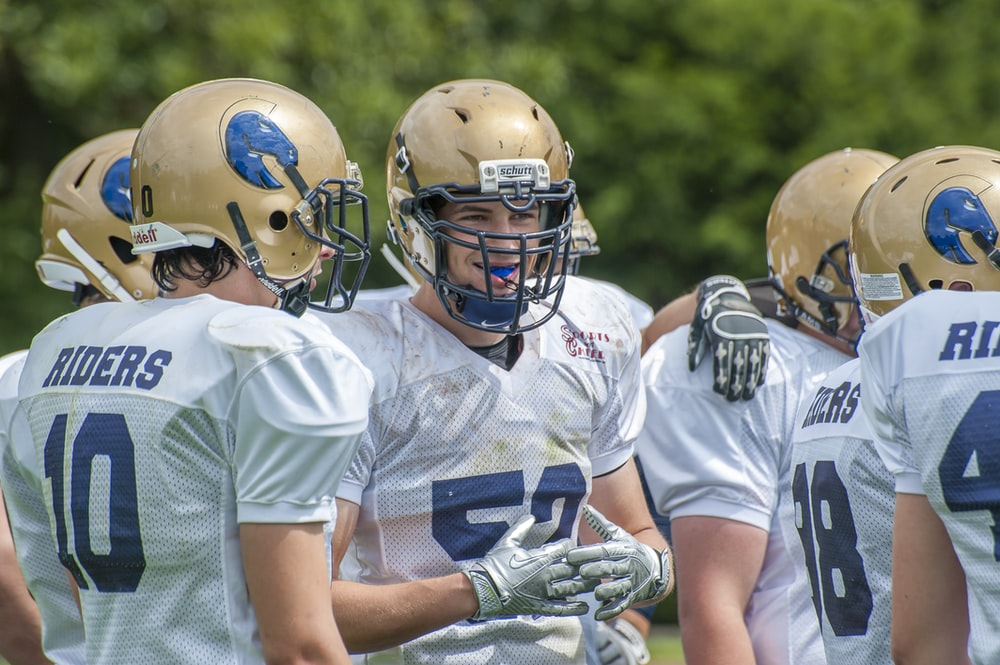 A group of football players on the field