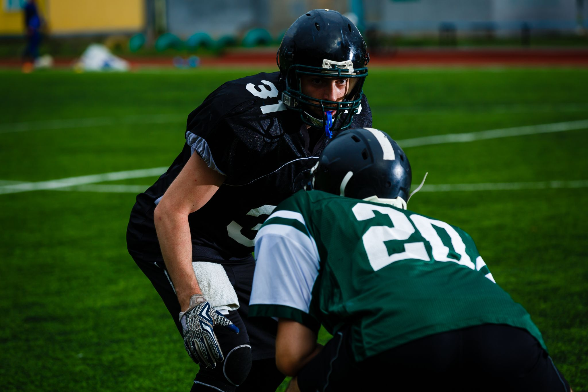 Football players during a match