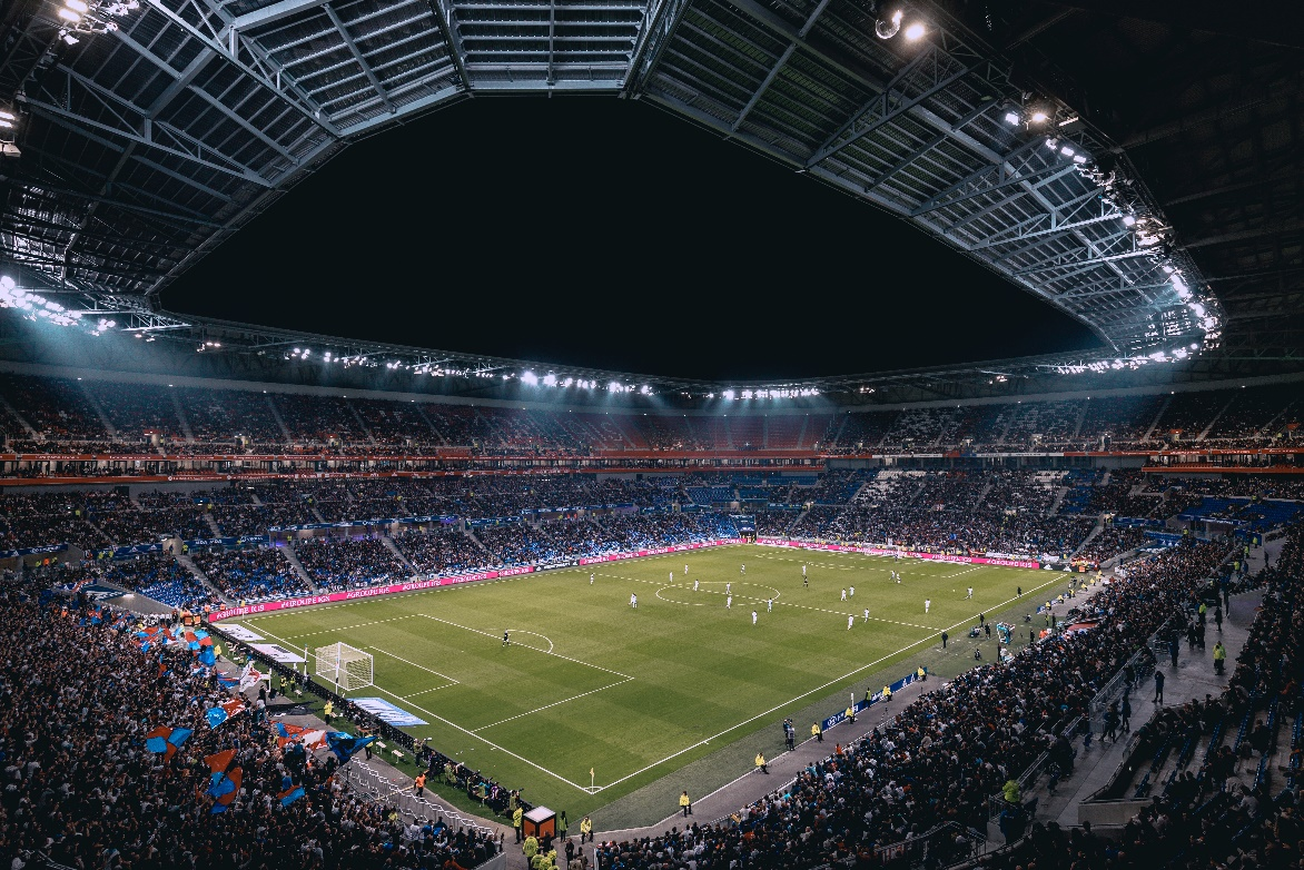 Panoramic shot of football ground.