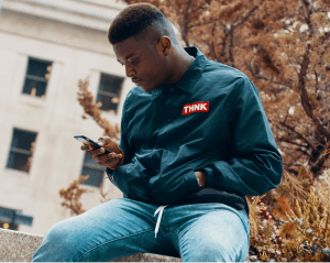 A person using a phone