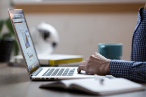 Person using a laptop
