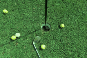 Golf balls on the ground