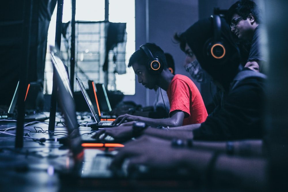People playing video games