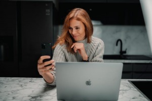A woman on her laptop