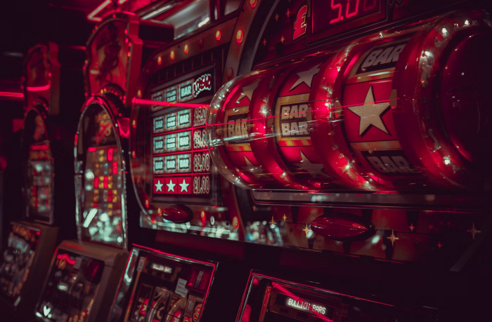 A slot machine in a casino