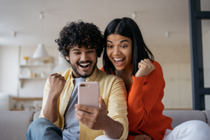 a couple having a good time
