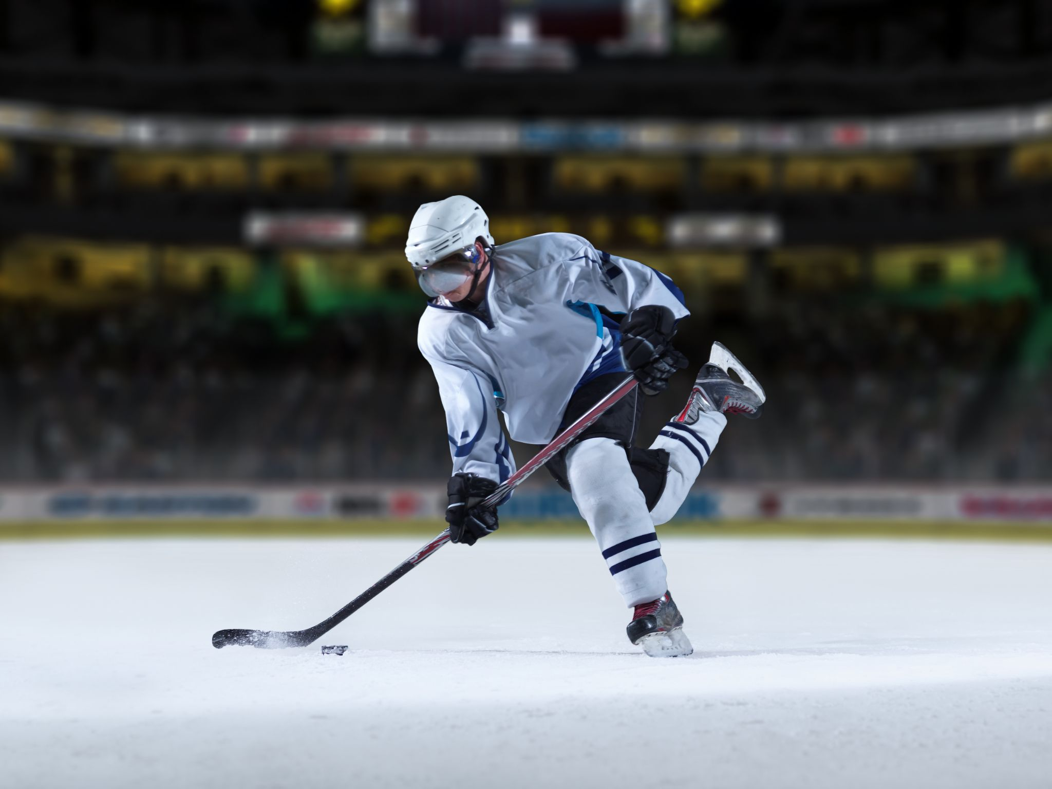 An ice hockey player in action