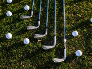 golf balls on grass