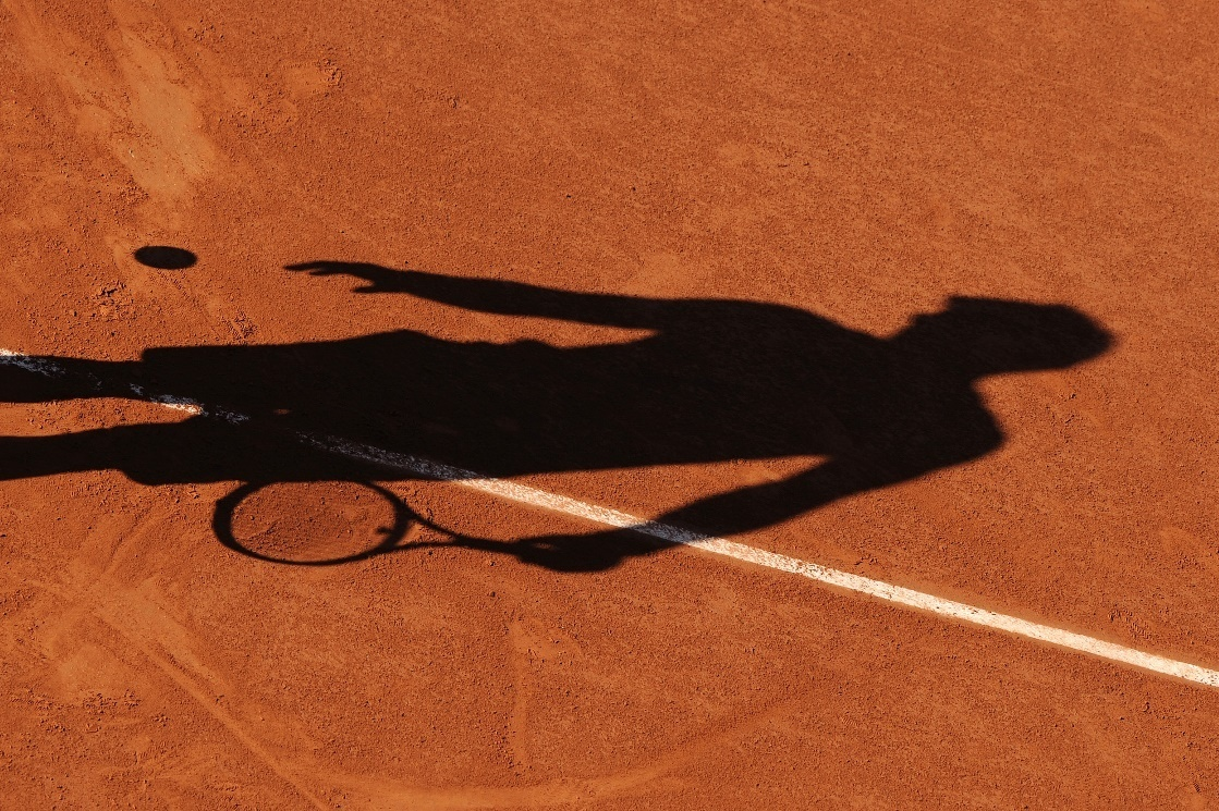 Shadow of a tennis player
