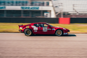 A red NASCAR