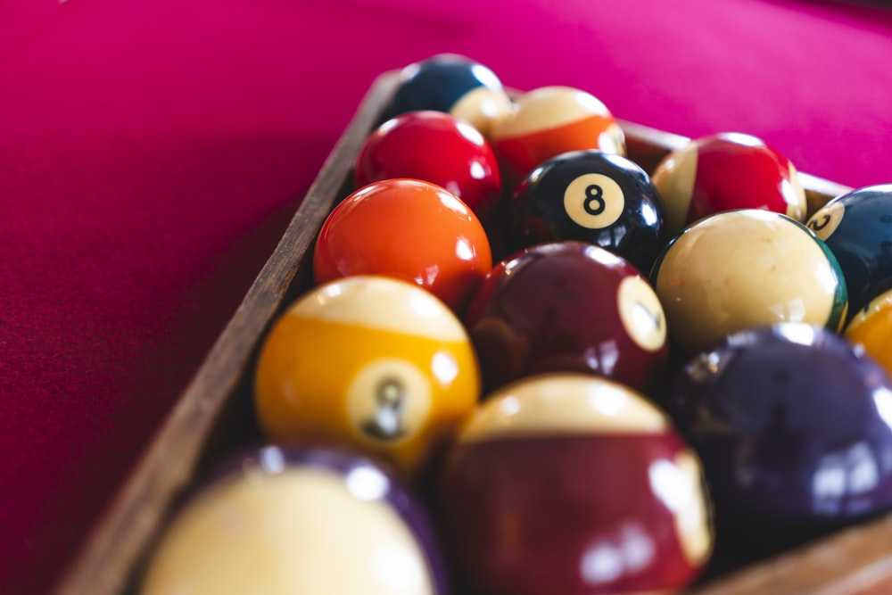Snooker balls on a table