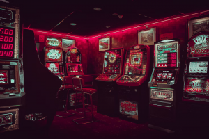 A slot machine in a casino